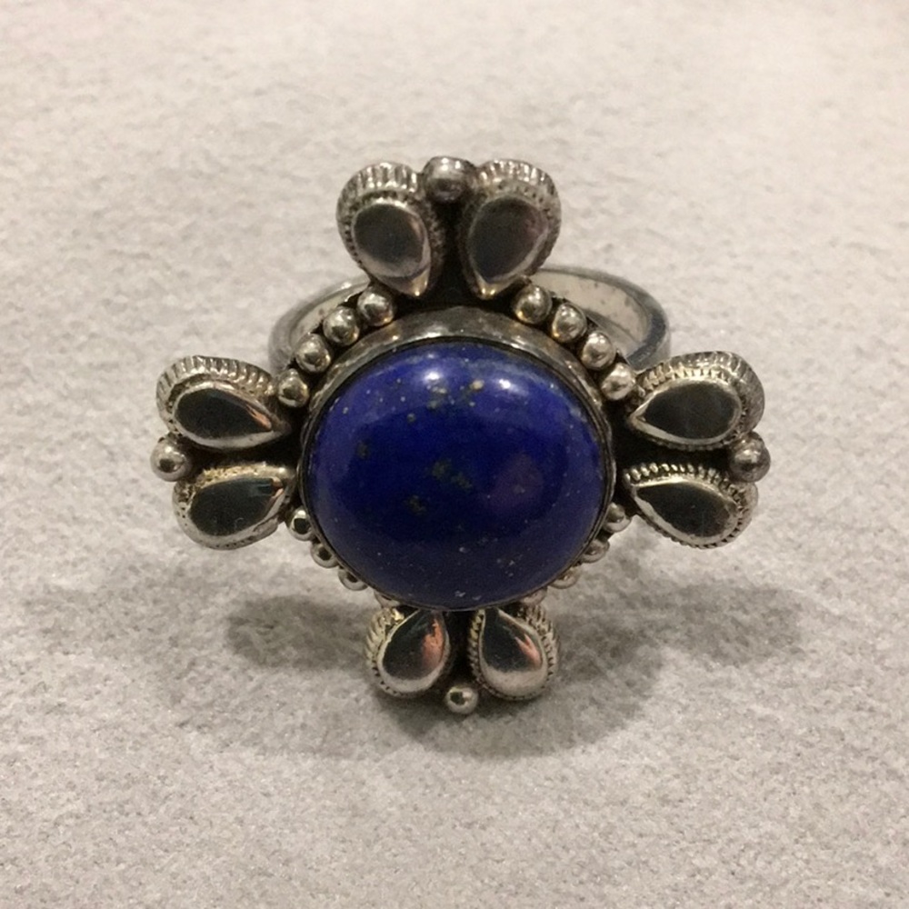 Beautiful Lapis Lazuli Sterling Ring, Size 6.5